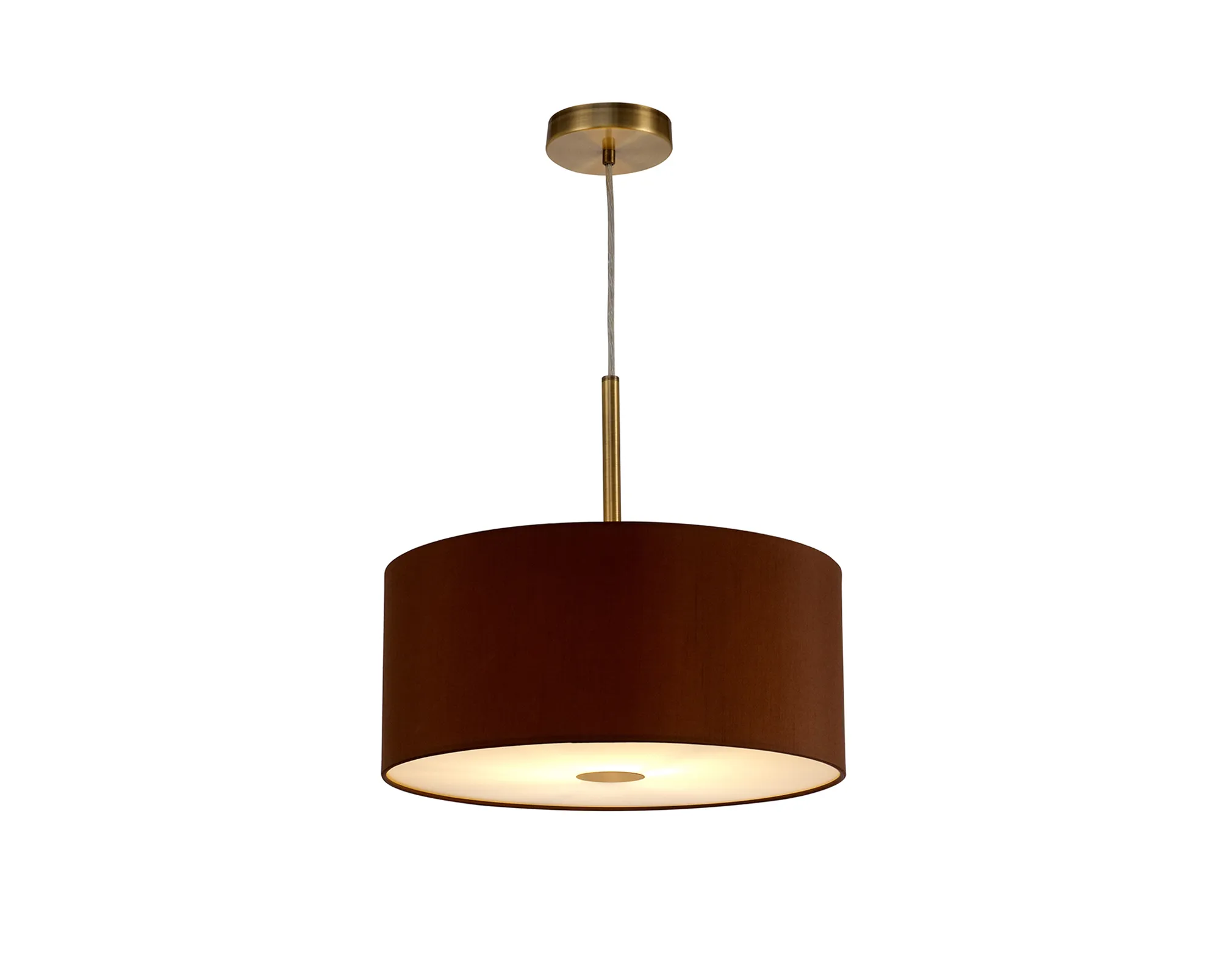 Baymont 40cm Pendant 1 Light Antique Brass, Raw Cocoa/Grecian Bronze, Frosted Diffuser DK0218  Deco Baymont AB RC